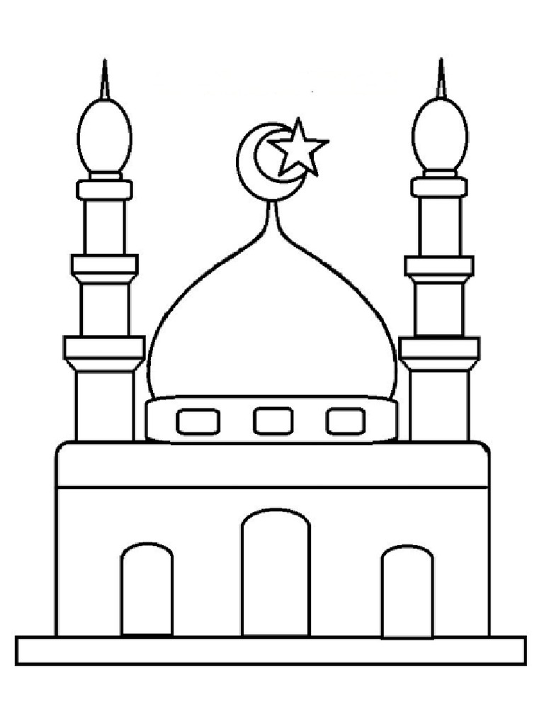 Detail Mewarnai Gambar Masjid Nomer 31