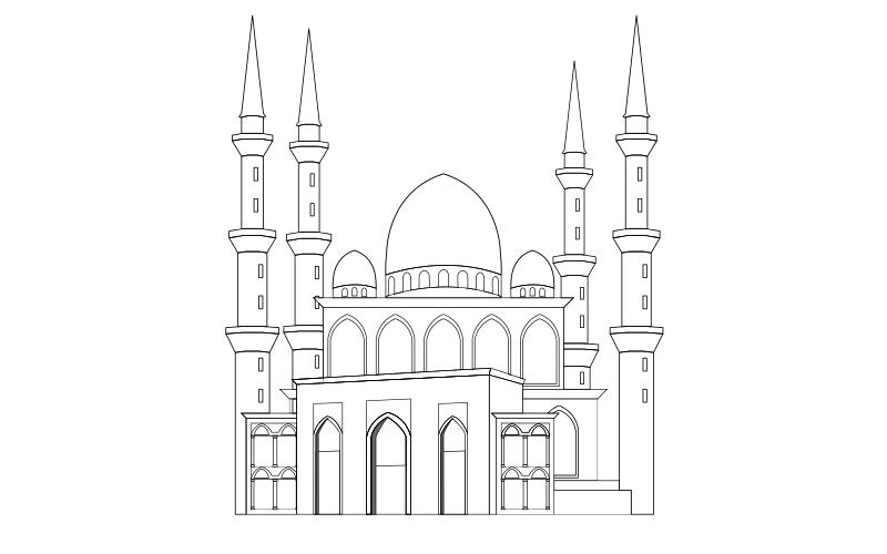 Detail Mewarnai Gambar Masjid Nomer 44