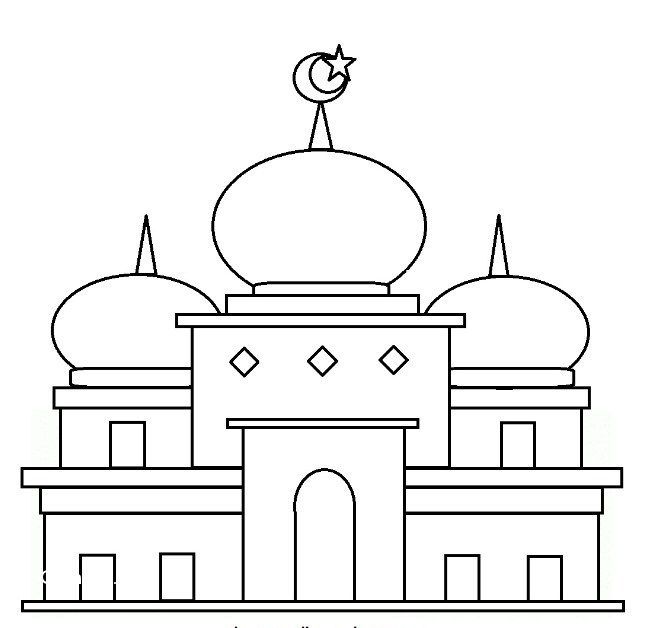 Detail Mewarnai Gambar Masjid Sederhana Nomer 15