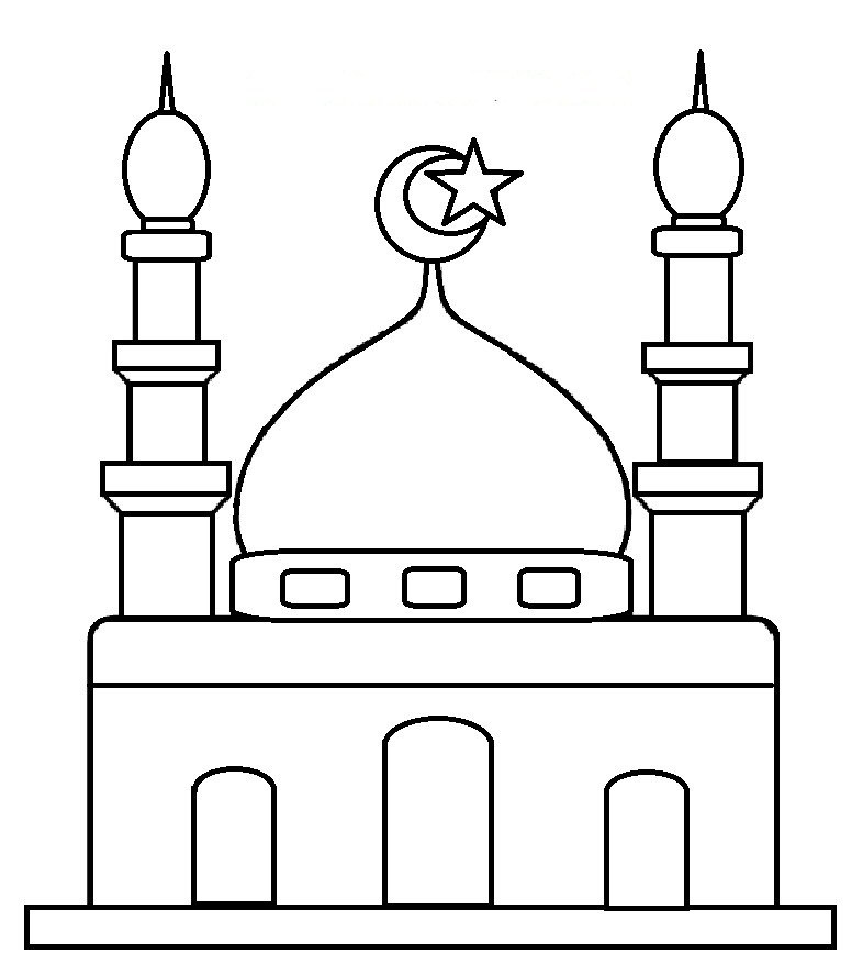 Detail Mewarnai Gambar Masjid Sederhana Nomer 21