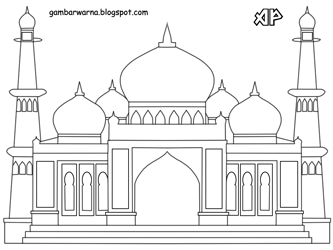 Detail Mewarnai Gambar Masjid Sederhana Nomer 28