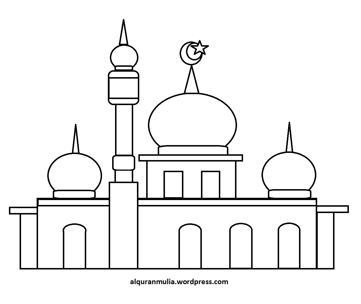 Detail Mewarnai Gambar Masjid Sederhana Nomer 29