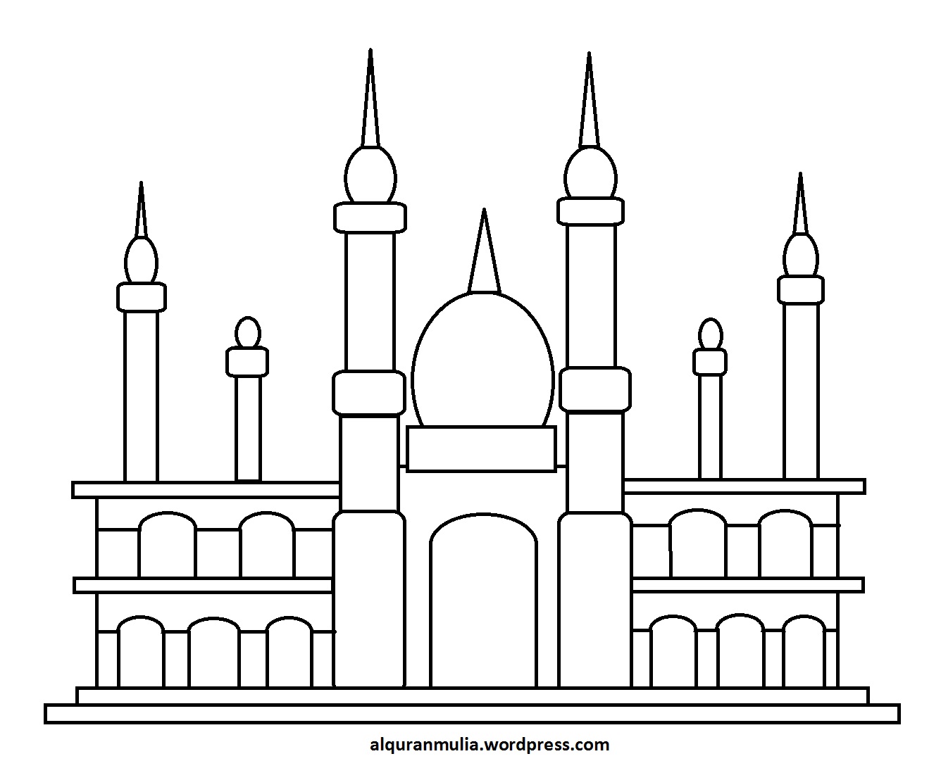 Detail Mewarnai Gambar Masjid Sederhana Nomer 43