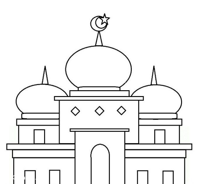 Detail Mewarnai Gambar Masjid Sederhana Nomer 45