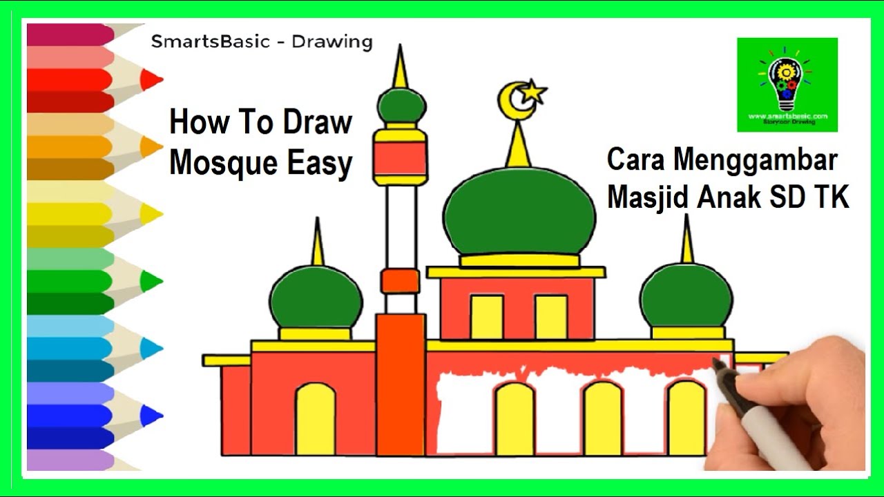 Mewarnai Gambar Masjid Untuk Anak Tk - KibrisPDR