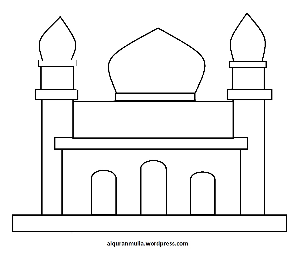 Detail Mewarnai Gambar Masjid Untuk Anak Tk Nomer 13