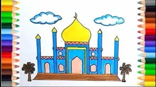 Detail Mewarnai Gambar Masjid Untuk Anak Tk Nomer 28