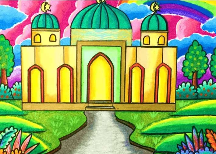 Detail Mewarnai Gambar Masjid Untuk Anak Tk Nomer 34