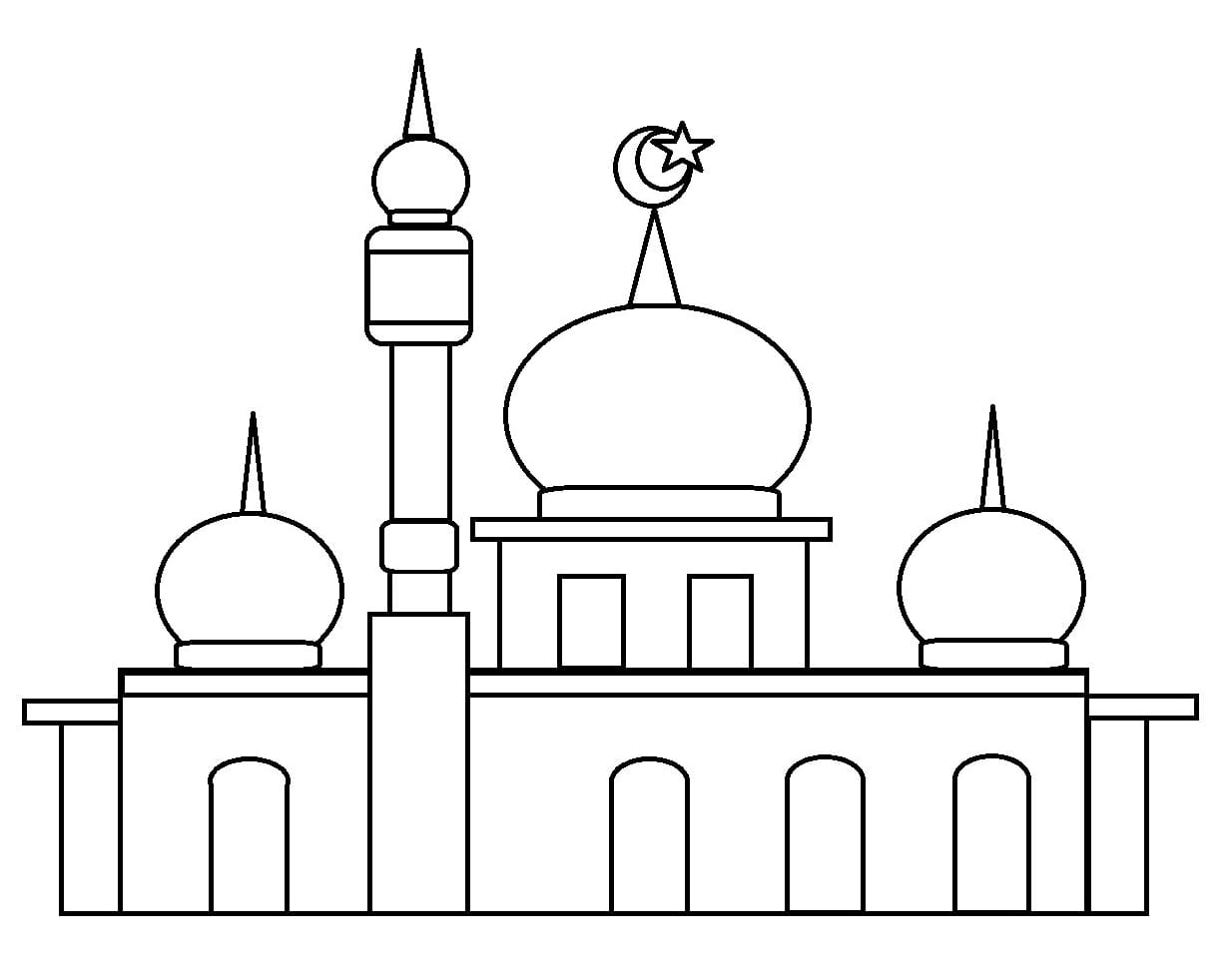 Detail Mewarnai Gambar Masjid Untuk Anak Tk Nomer 9