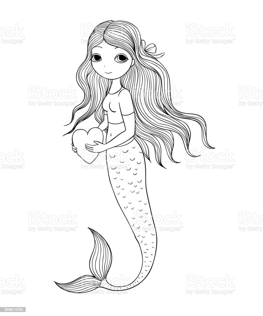 Detail Mewarnai Gambar Mermaid Nomer 30