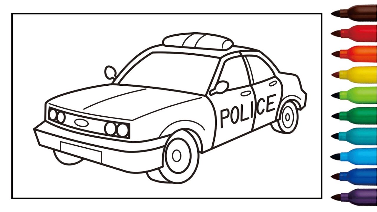 Detail Mewarnai Gambar Mobil Polisi Koleksi Nomer 4
