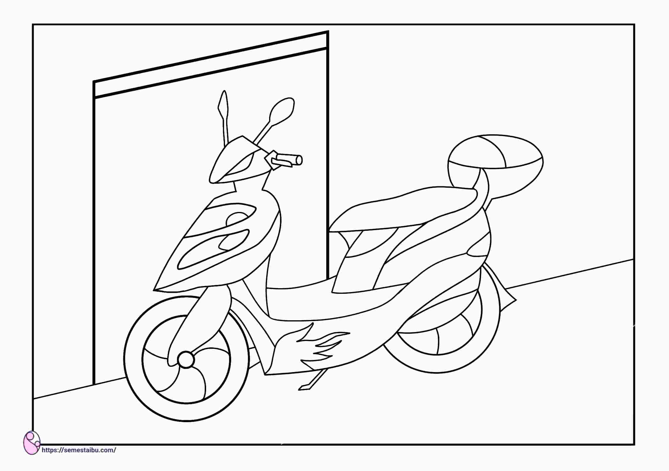 Detail Mewarnai Gambar Motor Nomer 32