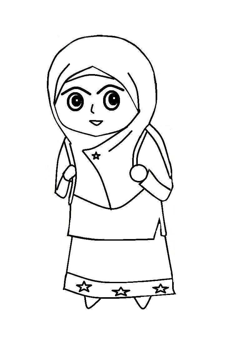 Detail Mewarnai Gambar Muslim Mewarnai Gambar Keluarga Muslim Nomer 35