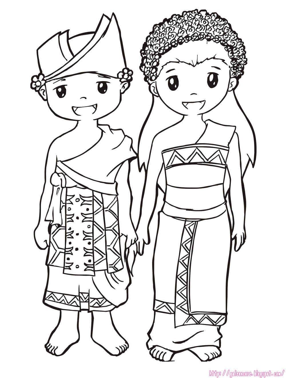 Detail Mewarnai Gambar Pakaian Adat Nomer 3
