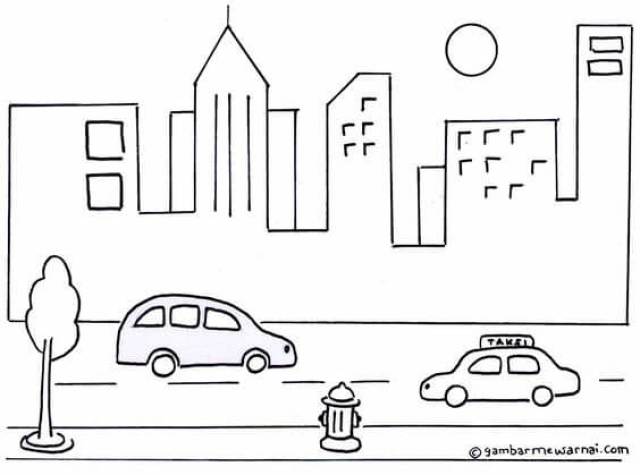 Detail Mewarnai Gambar Perkotaan Nomer 19