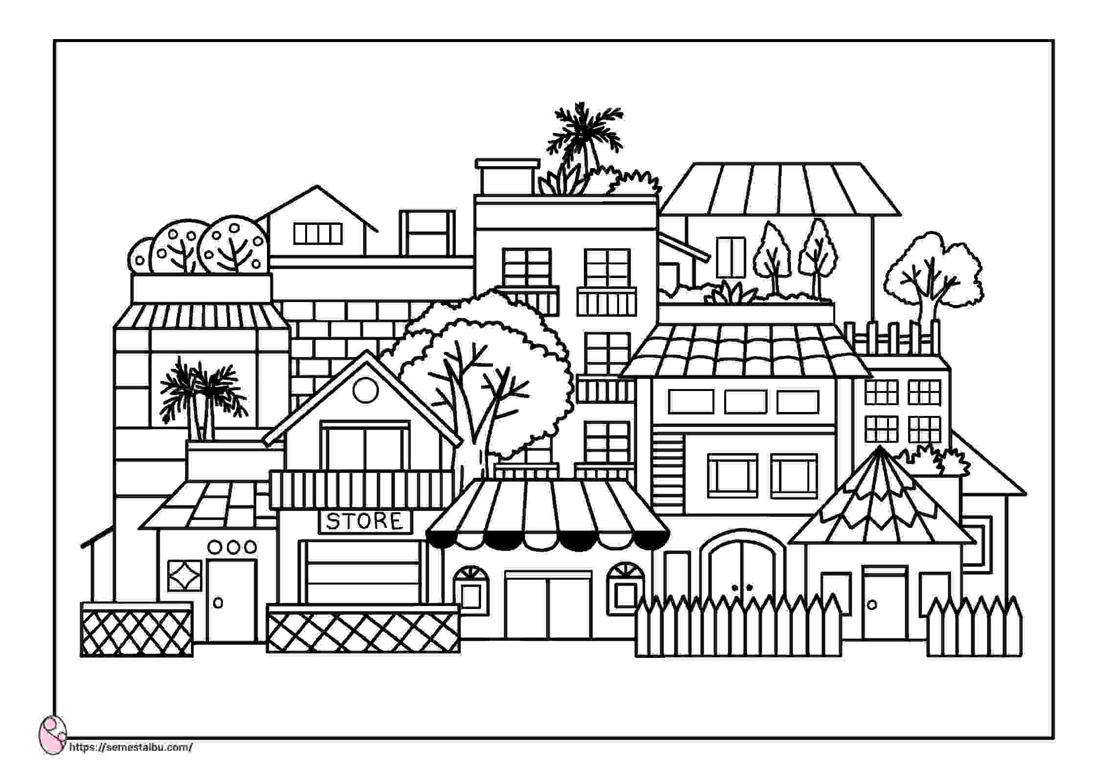 Detail Mewarnai Gambar Perkotaan Nomer 6