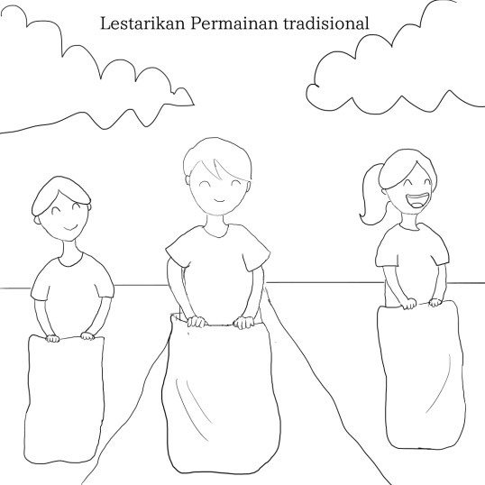 Detail Mewarnai Gambar Permainan Tradisional Nomer 43