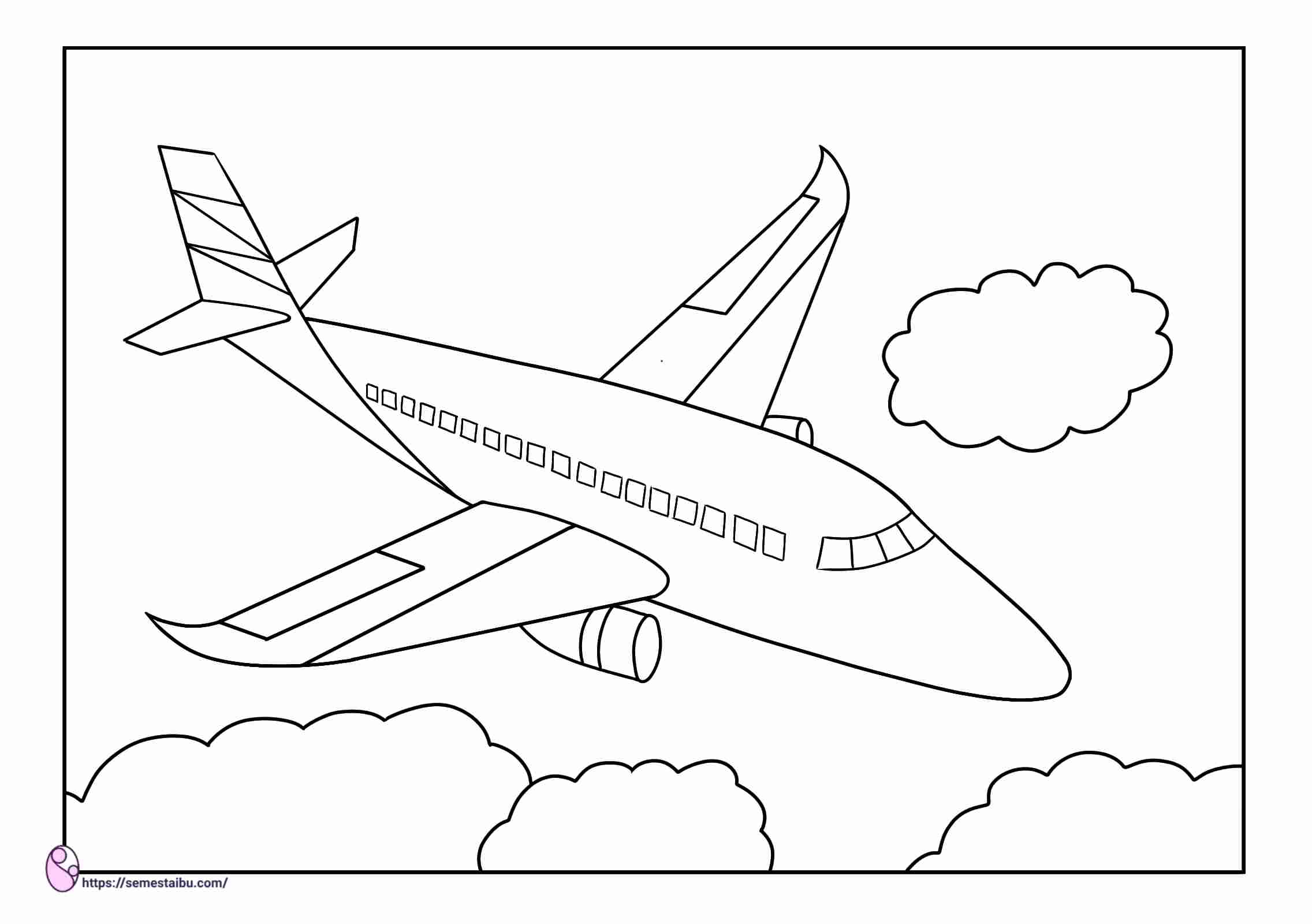 Detail Mewarnai Gambar Pesawat Untuk Paud Nomer 3