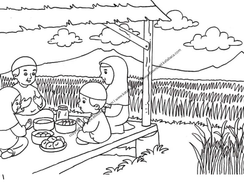 Detail Mewarnai Gambar Petani Di Sawah Nomer 22