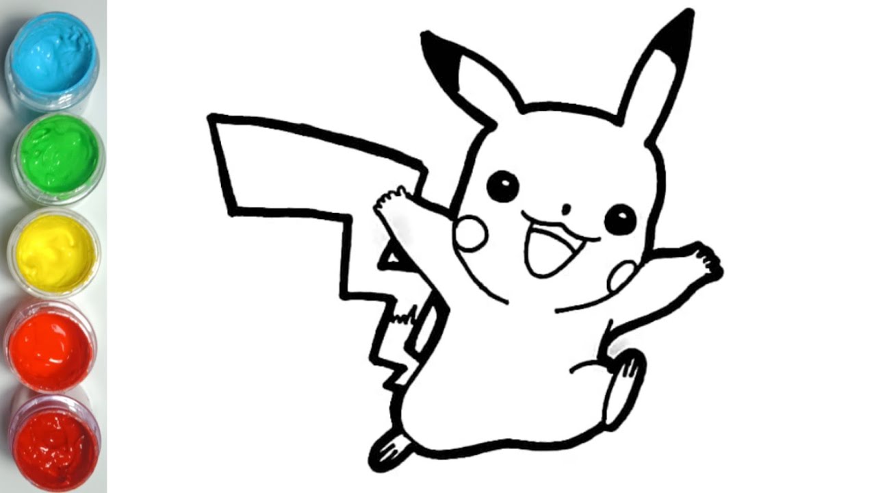 Detail Mewarnai Gambar Pikachu Nomer 2