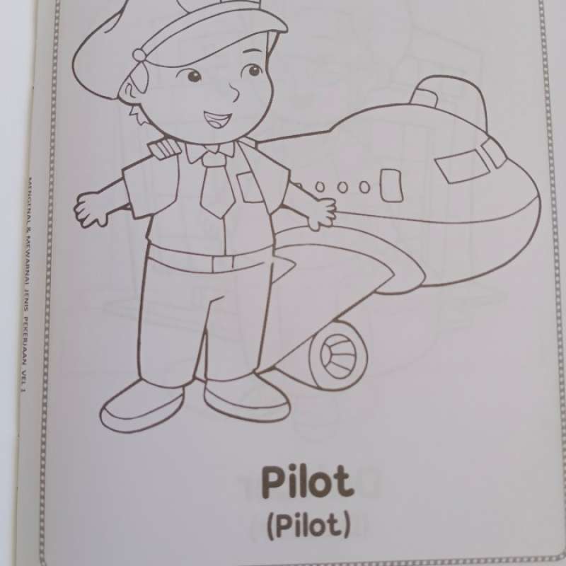 Detail Mewarnai Gambar Pilot Untuk Anak Tk Nomer 18