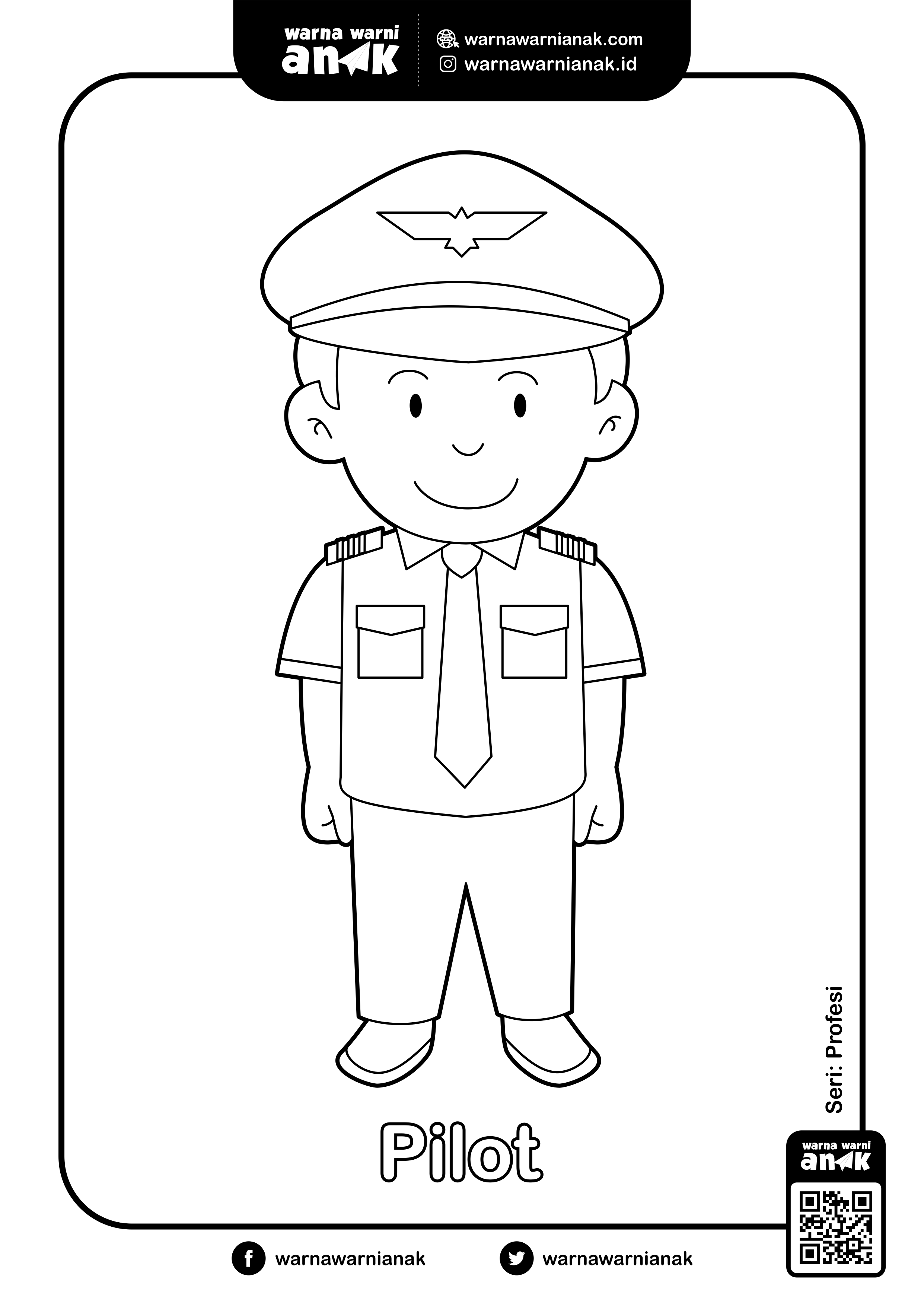 Detail Mewarnai Gambar Pilot Untuk Anak Tk Nomer 6