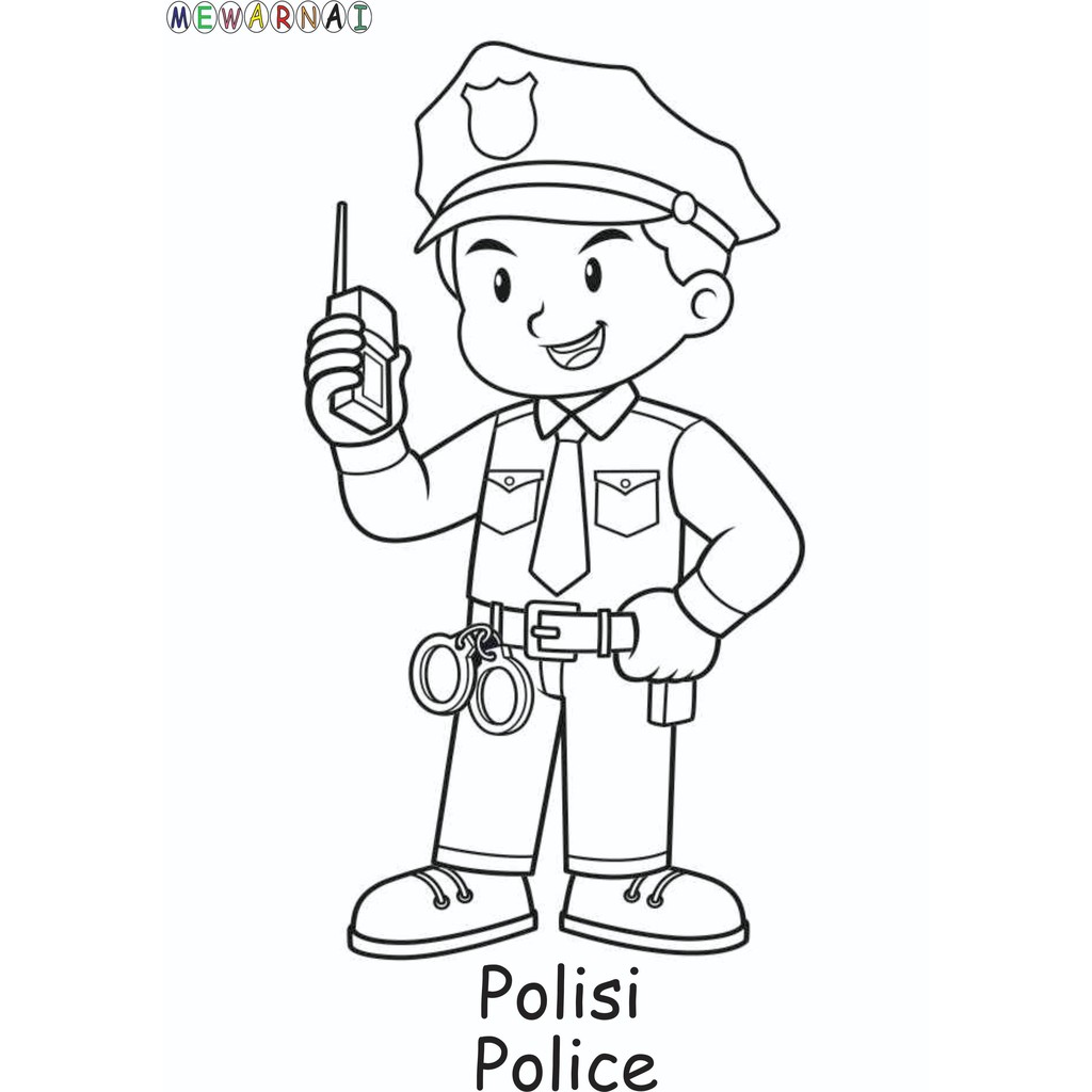 Download Mewarnai Gambar Polisi Kartun Nomer 15