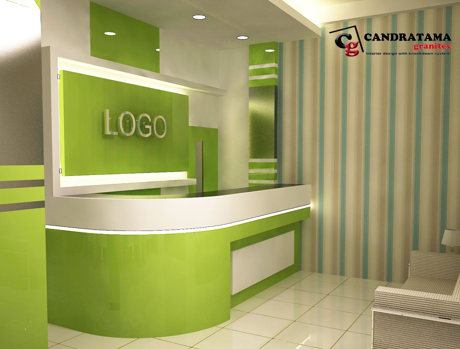 Detail Desain Ruang Resepsionis Kantor Nomer 23