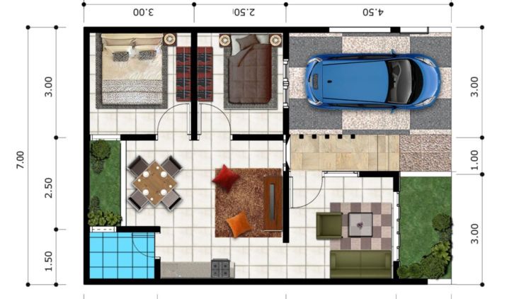 Download Desain Ruangan Rumah Minimalis Type 45 Nomer 45