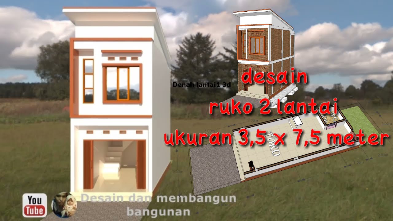 Detail Desain Ruko 2 Lantai Lebar 6 Meter Nomer 28