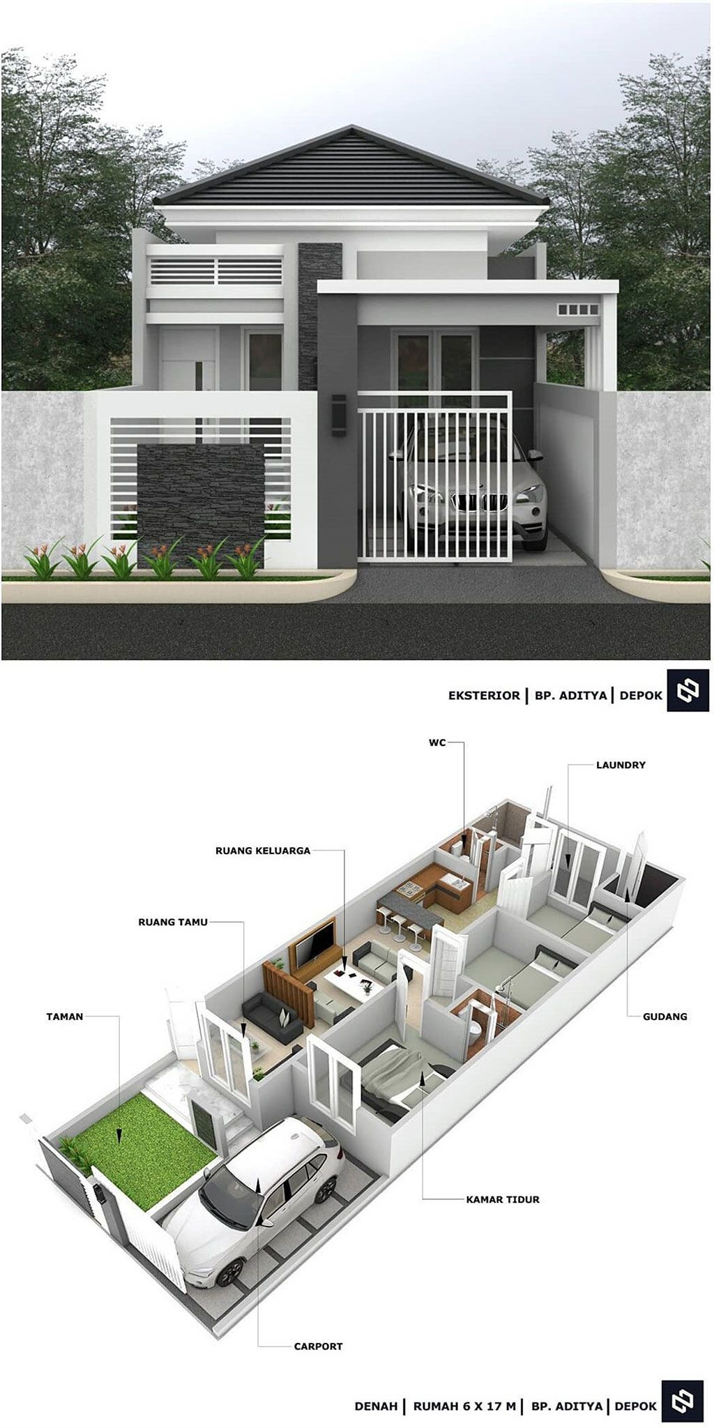 Detail Desain Rumah 1 Lantai 3 Kamar Nomer 20