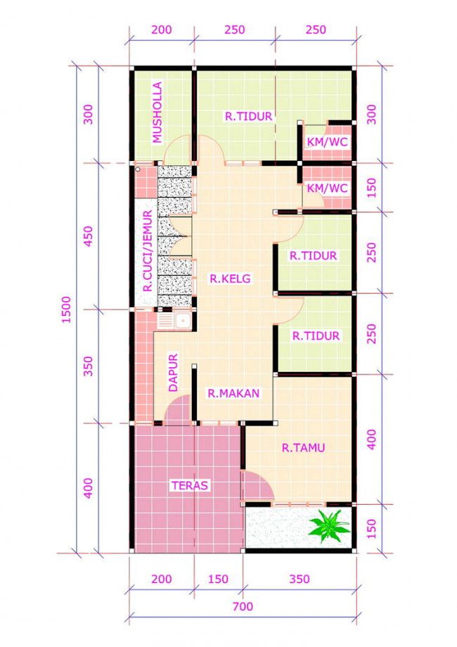 Detail Desain Rumah 12x6 Nomer 22