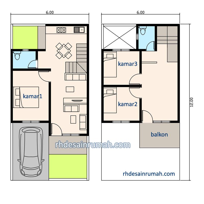 Detail Desain Rumah 12x6 Nomer 36