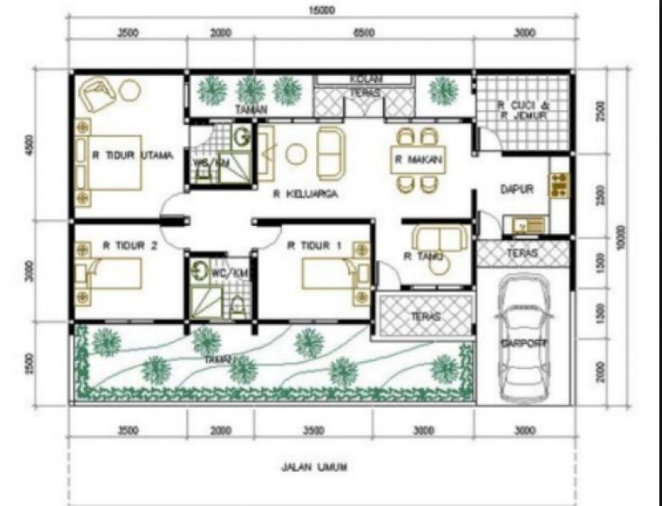 Detail Desain Rumah 12x8 Nomer 16