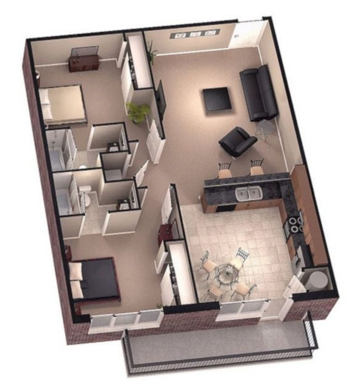 Detail Desain Rumah 2 Kamar Minimalis Nomer 29