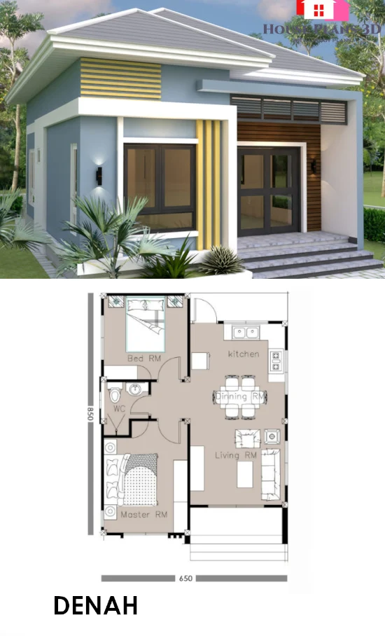 Detail Desain Rumah 2 Kamar Minimalis Nomer 36