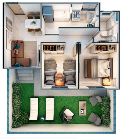 Detail Desain Rumah 2 Kamar Minimalis Nomer 51