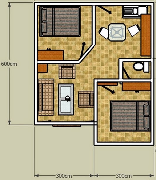 Detail Desain Rumah 2 Kamar Sederhana Nomer 15