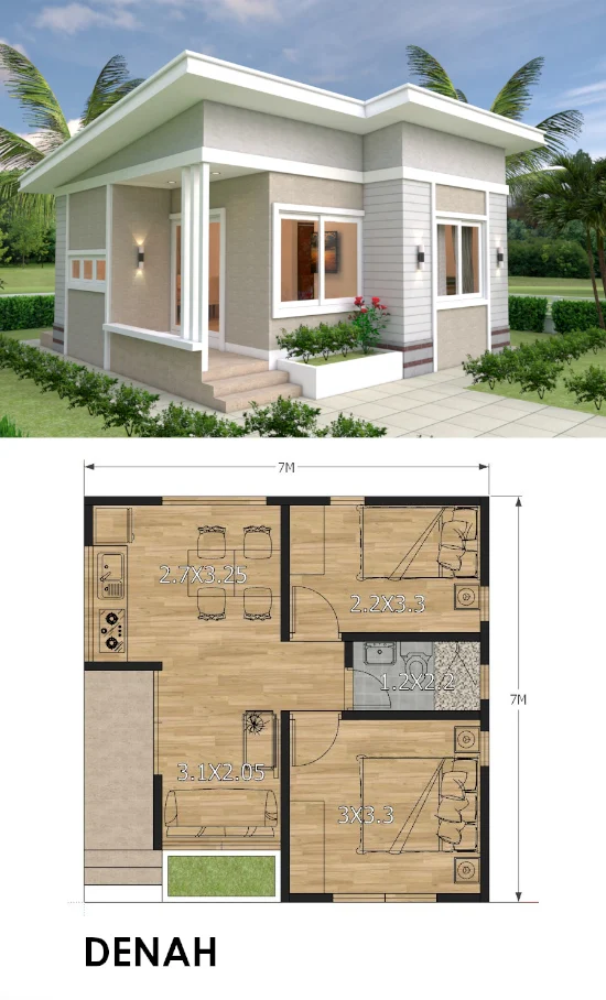 Detail Desain Rumah 2 Kamar Sederhana Nomer 19