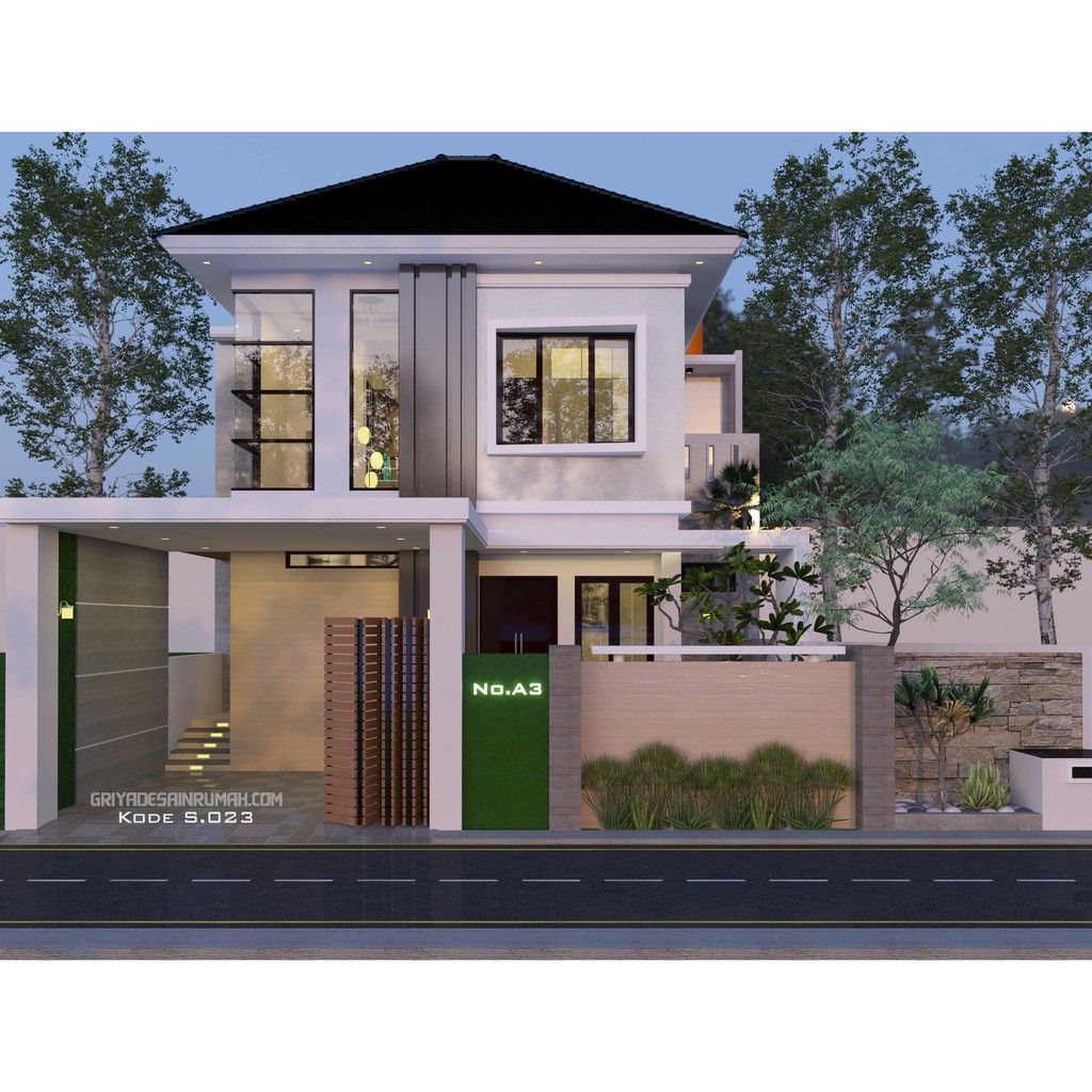 Detail Desain Rumah 2 Lantai Mewah Nomer 39