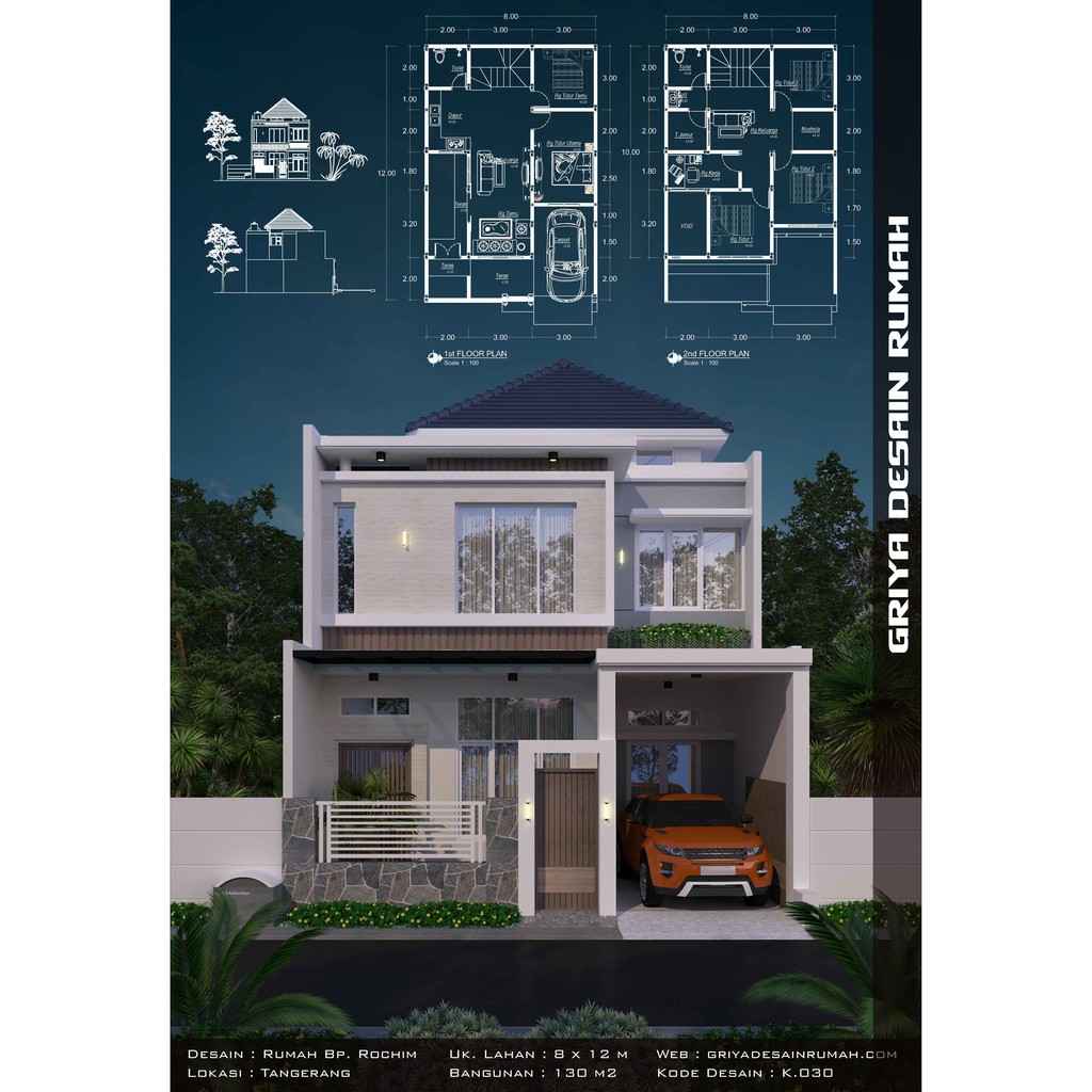 Detail Desain Rumah 2 Tingkat Minimalis Nomer 28