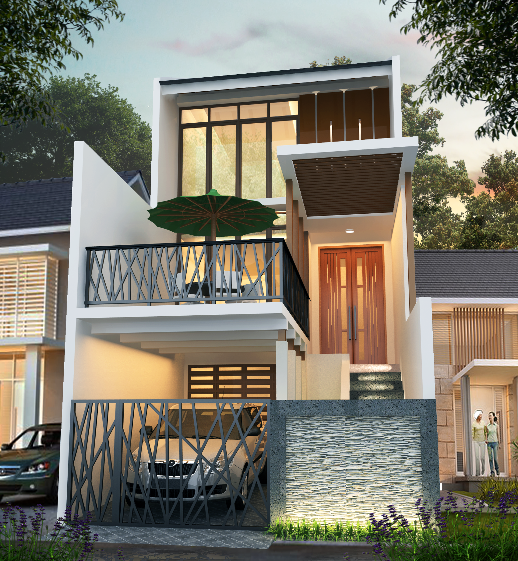 Detail Desain Rumah 2 Tingkat Minimalis Nomer 58