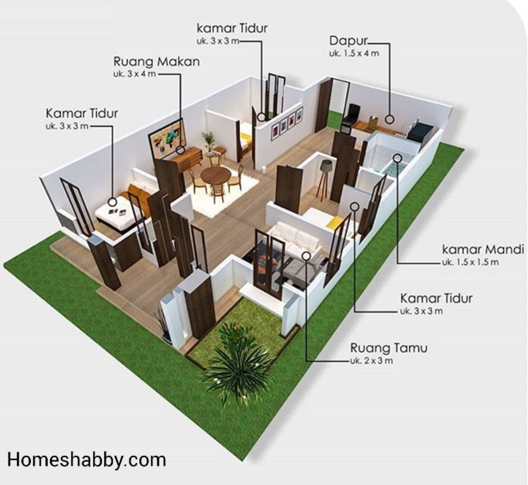 Detail Desain Rumah 3 Kamar 2 Kamar Mandi Nomer 30