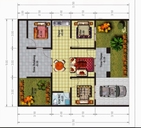 Detail Desain Rumah 3 Kamar Minimalis Nomer 45