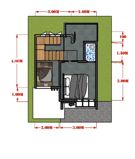 Detail Desain Rumah 5x5m Nomer 12