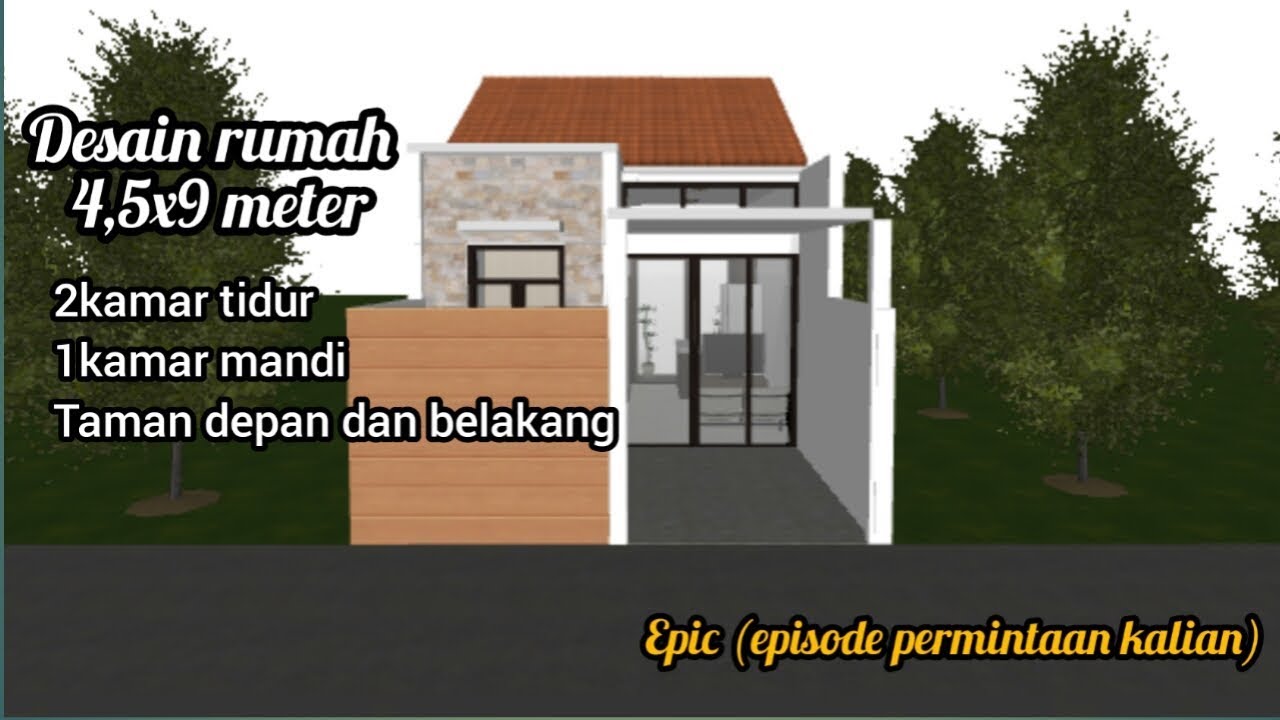 Detail Desain Rumah 5x9 1 Lantai Nomer 8