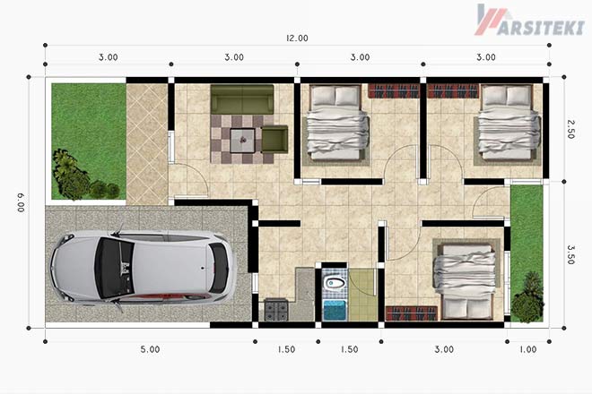 Detail Desain Rumah 5x9 Nomer 34