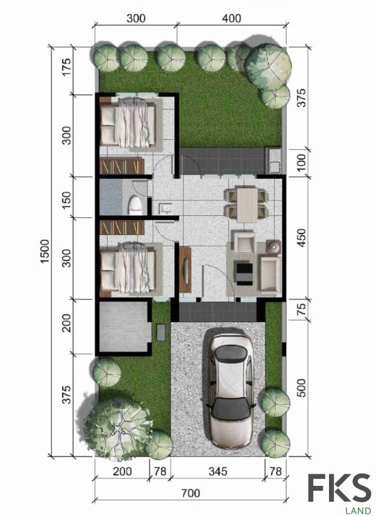 Detail Desain Rumah 7 X 15 Nomer 16