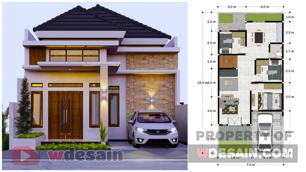 Detail Desain Rumah 7 X 15 Nomer 5