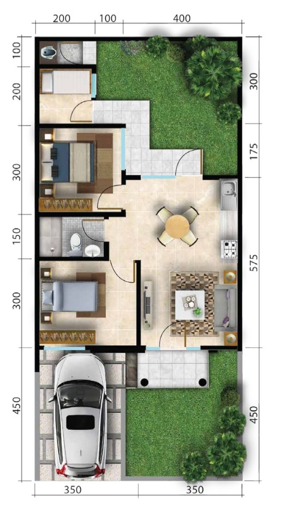 Detail Desain Rumah 7 X 15 Nomer 7